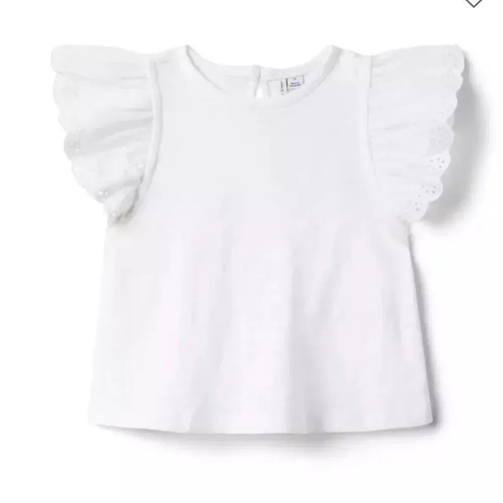 Janie and Jack 100048770 Eyelet Ruffle Sleeve Top NWT size 12-18 months